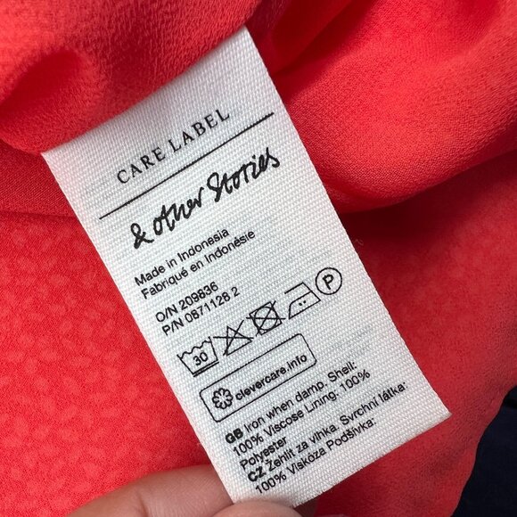 & Other Stories Red Floral Sleeveless Mini Summer Dress Size 10 - Picture 11 of 13